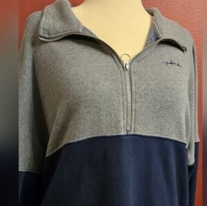 PINK EUC Gray and Navy Long Sleeve Shirt LG Victoria Secret